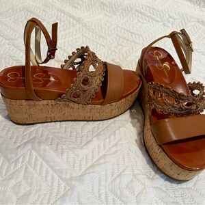 Jessica Simpson Tan Wedge Sandals